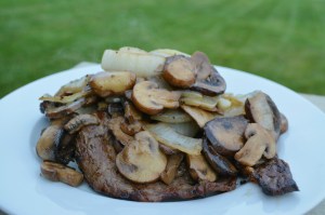 steak and mushrooms